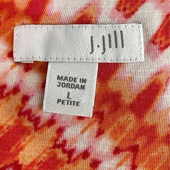 J. JILL Maxi Dress Diagonal Stripe Orange/Pink/Cream L PETITE EUC - Picture 3 of 4